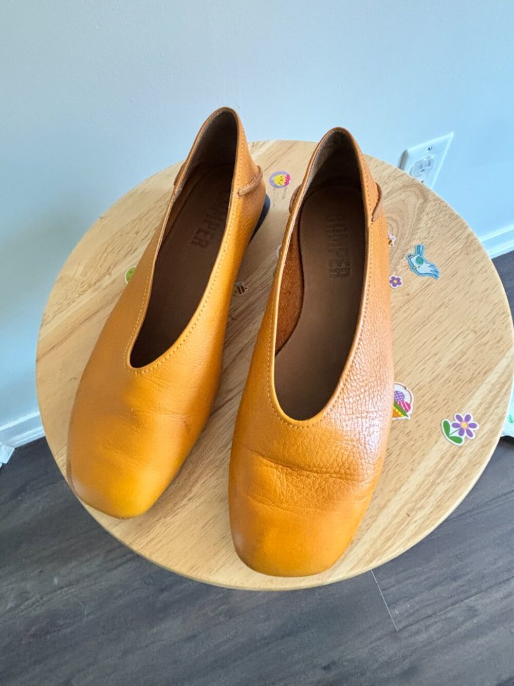 Orange Camper Leather Casi Myra Ballerinas 37 - Picture 3 of 6